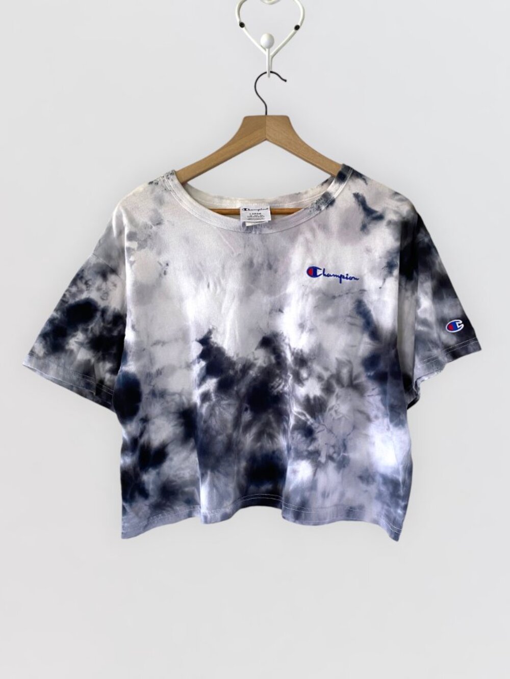 Champion Tie-Dye Cropped Logo T-Shirt Womens Large
